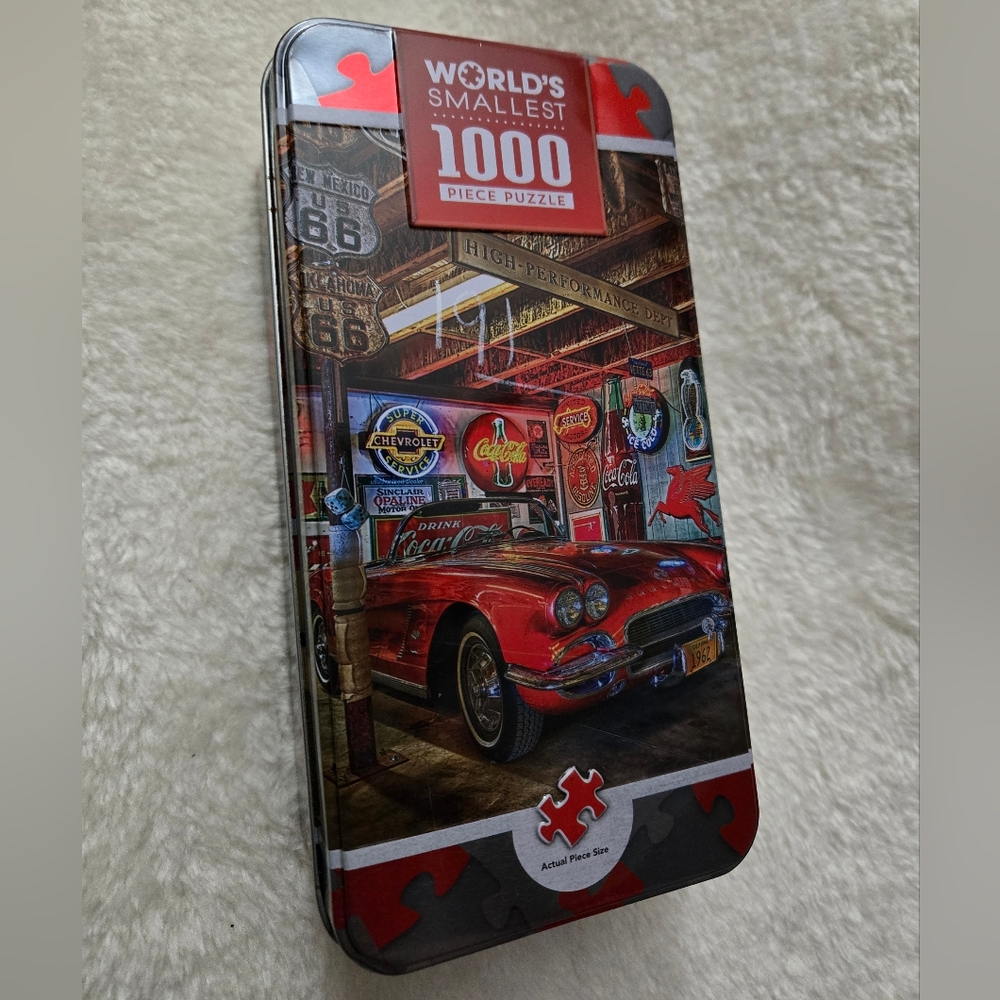 World's Smallest 1000 Piece Red Car Garage Puzzle NIB - Picture 1 of 4